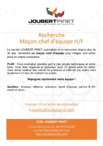 Recherche maçon chef d'équipe H/F