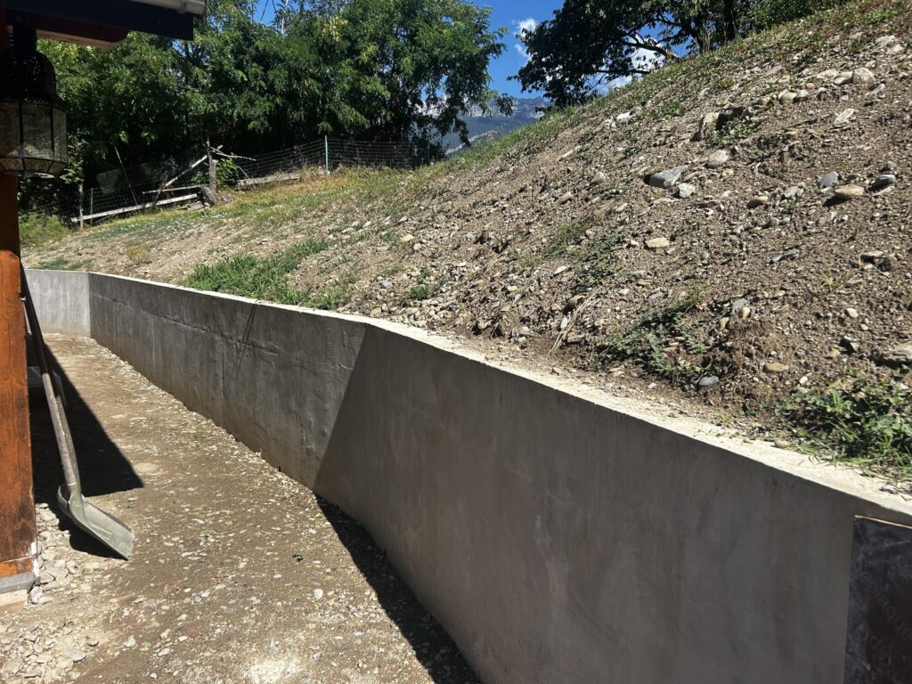 Création d'un mur de soutènement